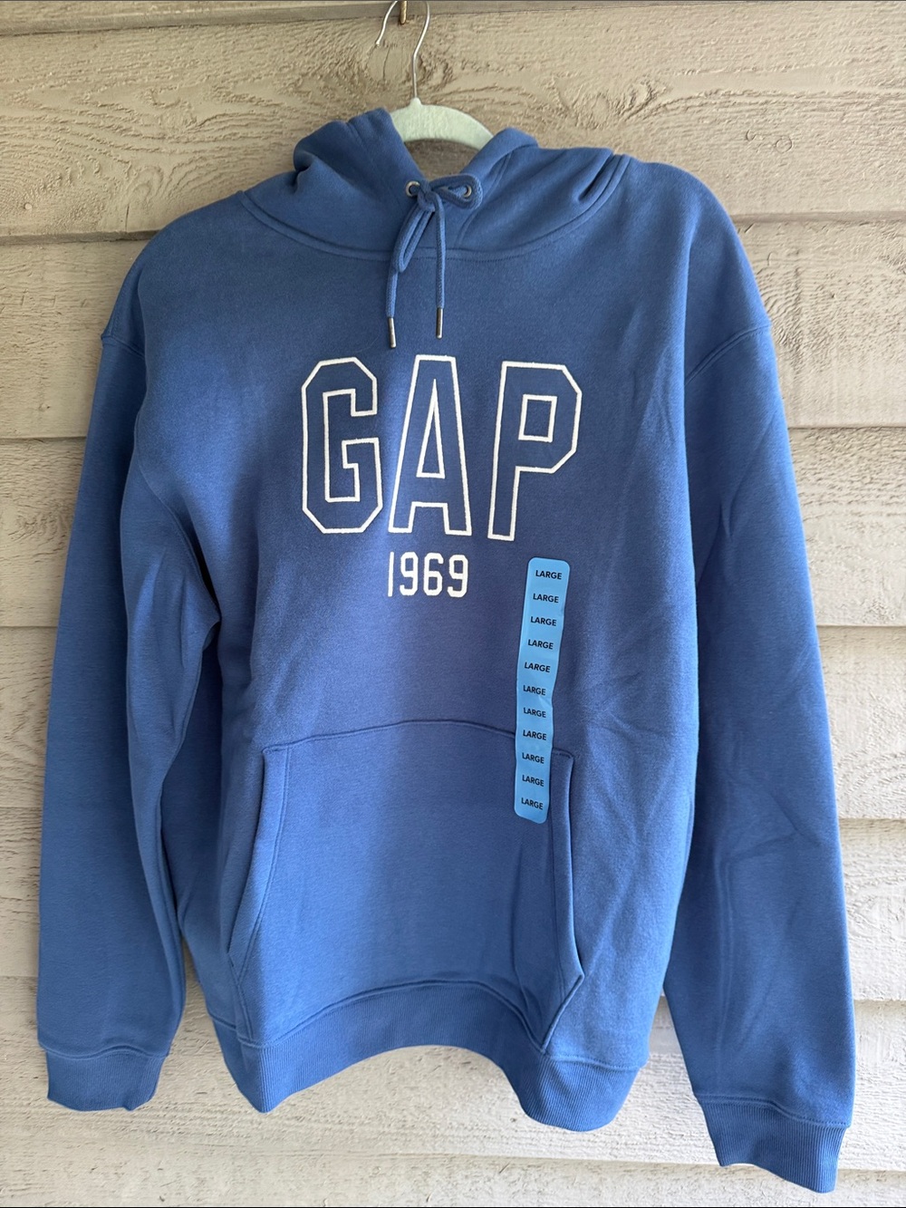 GAP Men's Blue Crewneck Hoodie with 1969 Logo